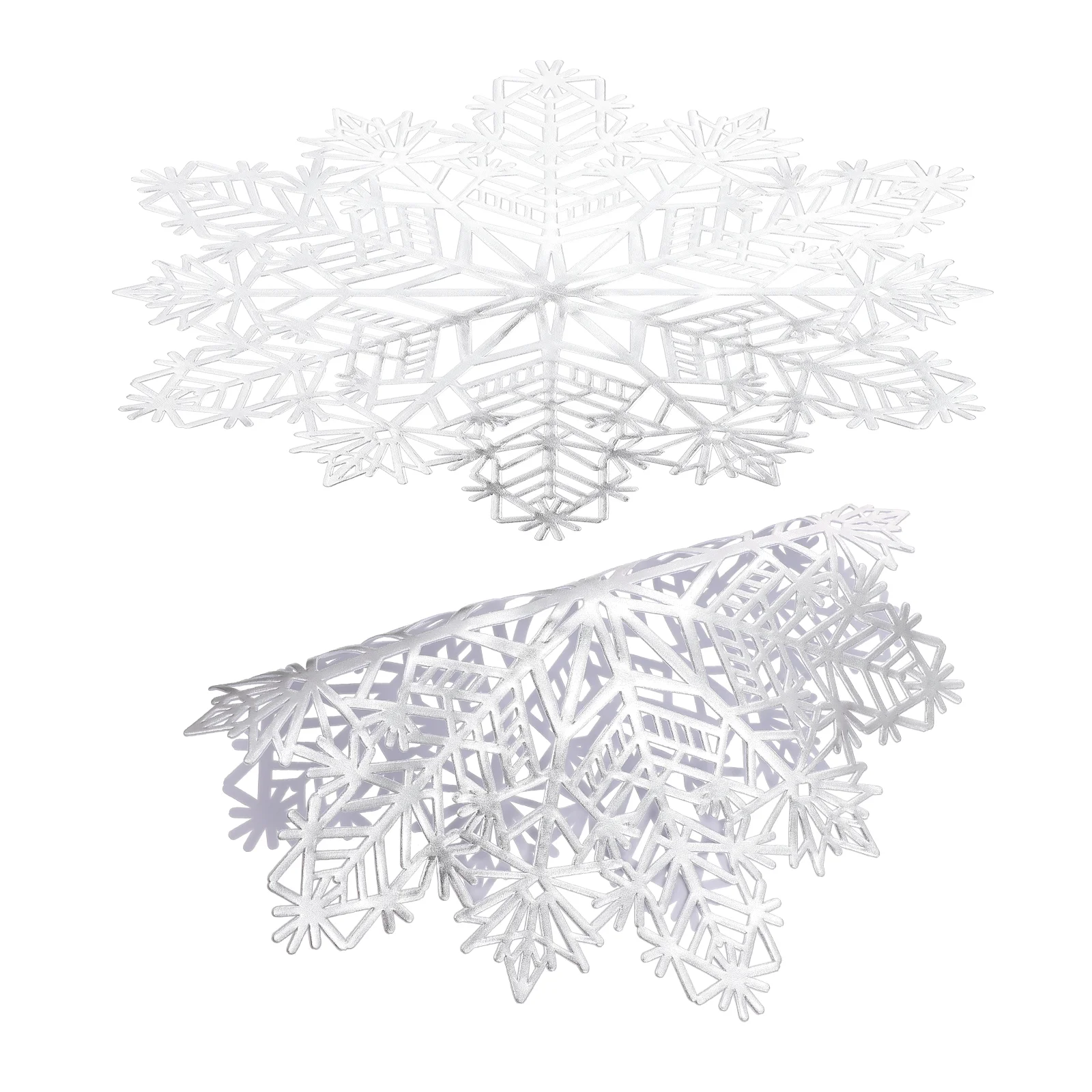 

2 Pcs Snowflake Table Mat Christmas Decor Pot Rack Xmas Dinner Decorations Pvc Dish