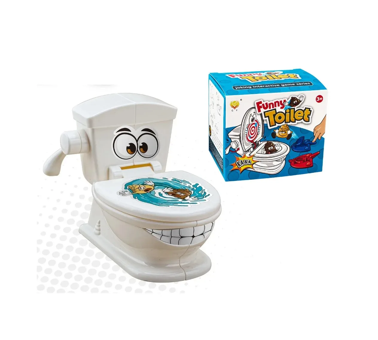 Mini Toilet Anti Stress Toys Two Person Interactive Catapult Toilet Toy Tabletop Game Throw Battle Toy Poops for Kids Adult
