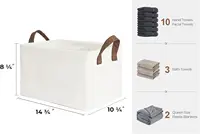 Storage Bins, Fabric Storage Bins for Shelves, Storage Baskets with Metal Frame, Closet Baskets and Bins with Handles 1