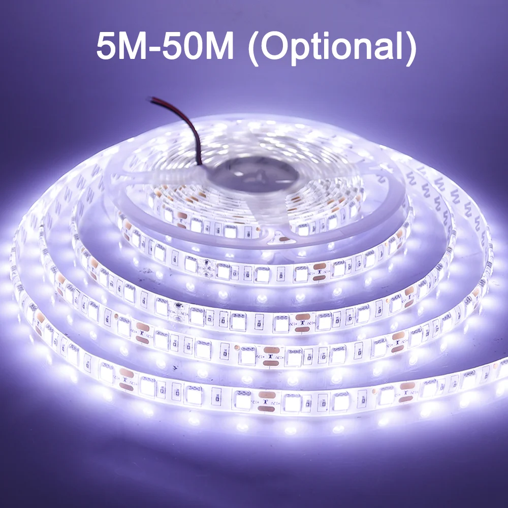 

5M LED Strip 5050 RGB Tape More Brighter Than Old 2835 5630 SMD LED Lights Strip 12V 60LEDs/m Waterproof Ribbon 15M 20M 30M 50M