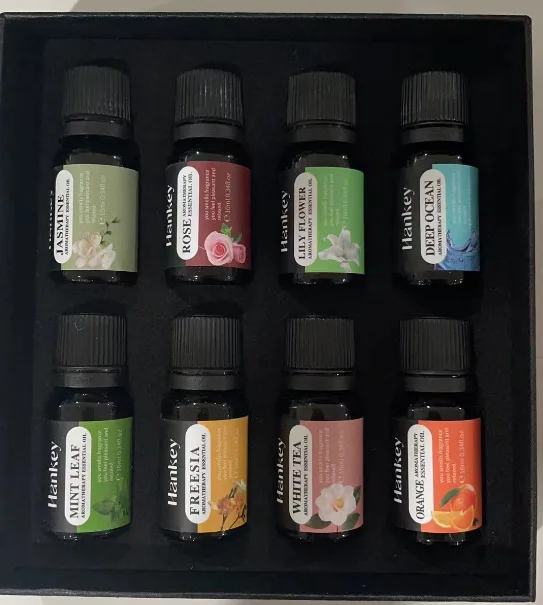 Orange Jasmine Rose Pure Essential Oils Set 8*10ML White Tea Mint Freesia Diffuser Aroma Oil Home Fragrance Diffuser Bottle YXY