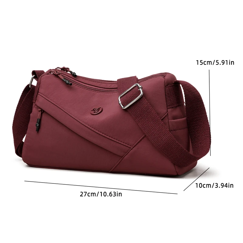 Ladies' vintage messenger bag with zipper closure, suitable for daily commuting and casual outings