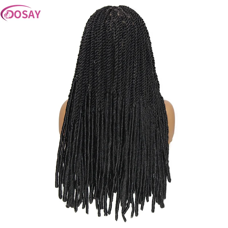 Synthetic Full Lace Frontal Wigs 24 Inch Soft Senegalese Twist Braided Wigs for Black Women Knotless Box Braiding Hair