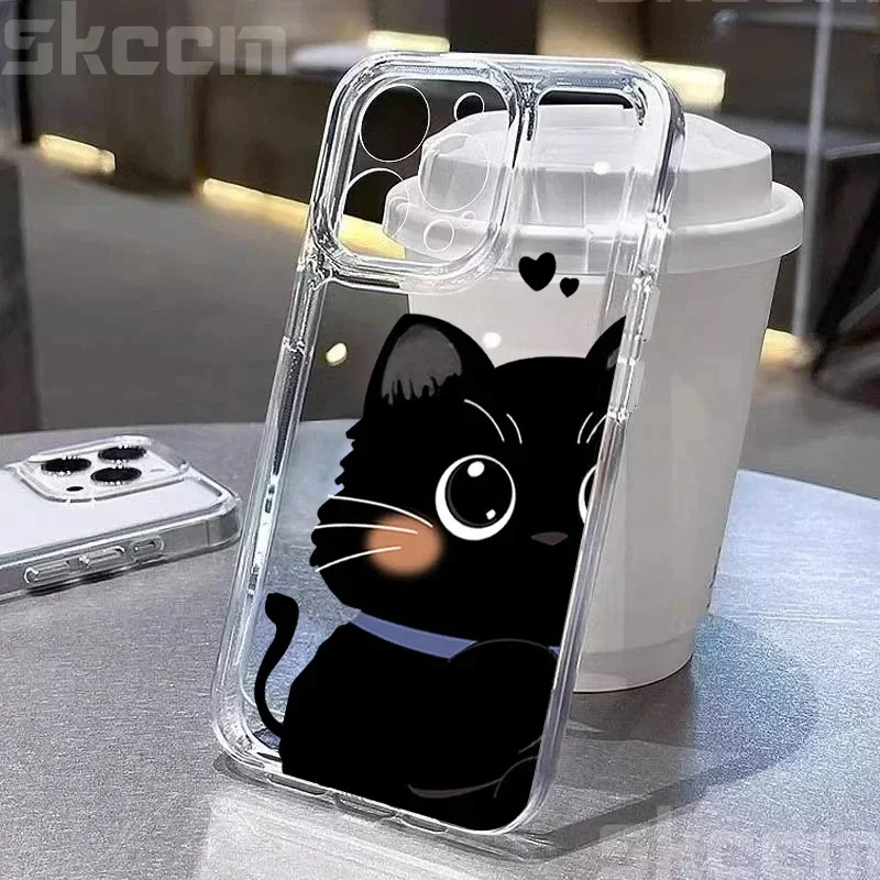 Cute Cartoon Animal Cat Soft Clear Phone Case Cover