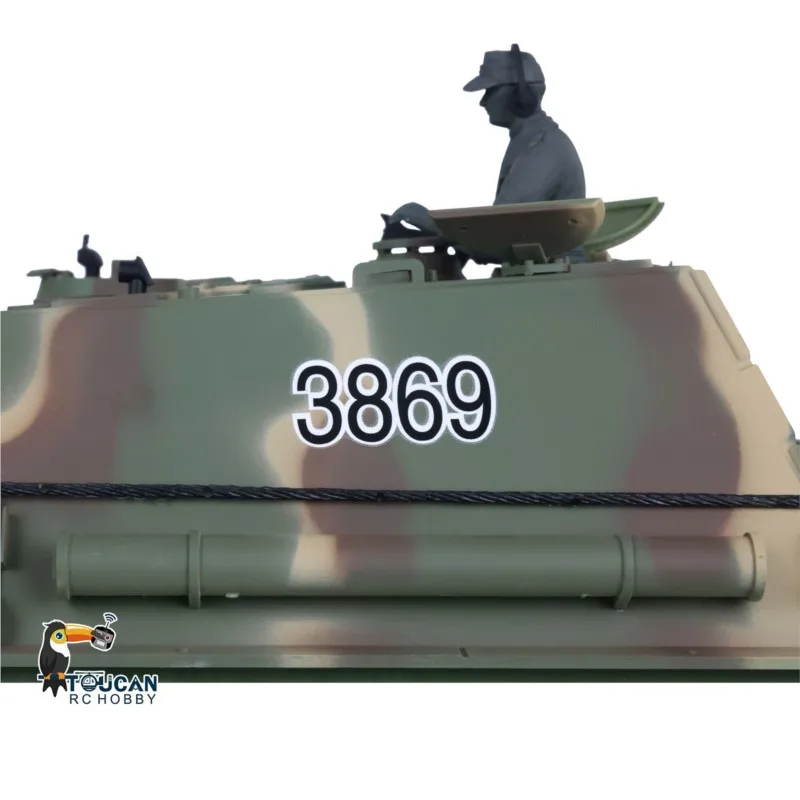 Henglong 1/16 7.0 플라스틱 Jadpanther FPV RTR RC 탱크 3869 스틸 기어박스 연기 효과 적외선 전투 TH17438-SMT7