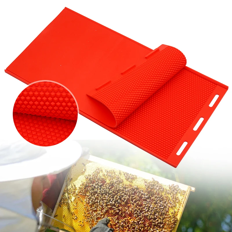 

Beekeeping Silicone Beeswax Honeycomb Mold Flexible Wax For Machine Foundation Sheets Press Embosser Wax For Bees Beekeeper 2Pcs