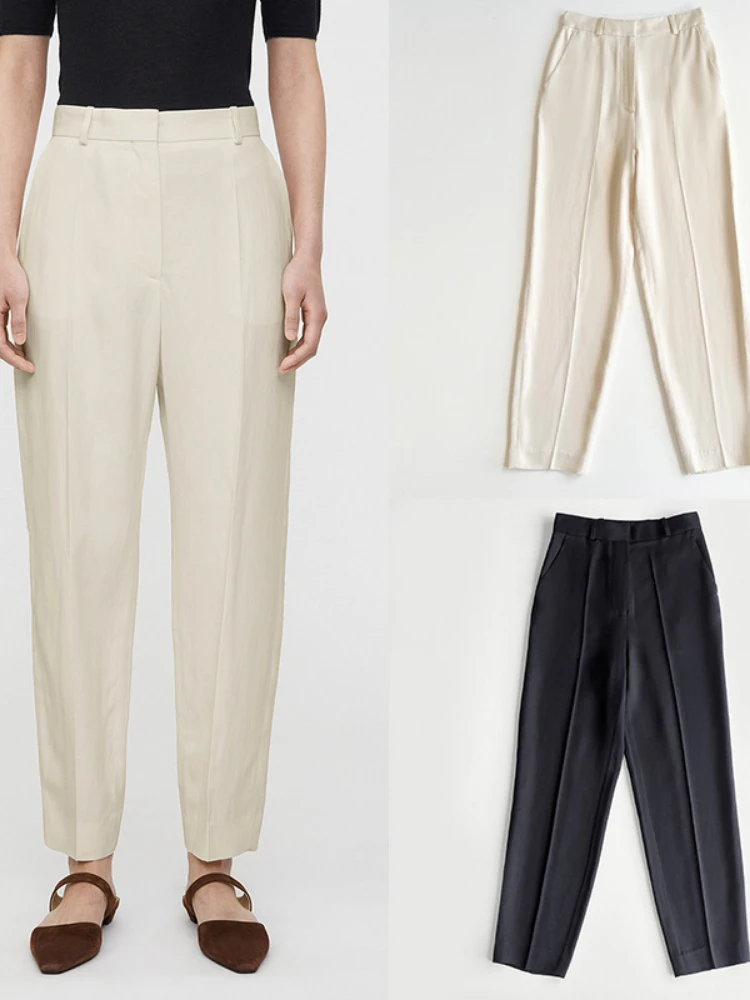 Tapered Linen Pants Women | Linen Cuffed Pants | Ms Linen Trousers | Thin  Linen Pants - New - Aliexpress
