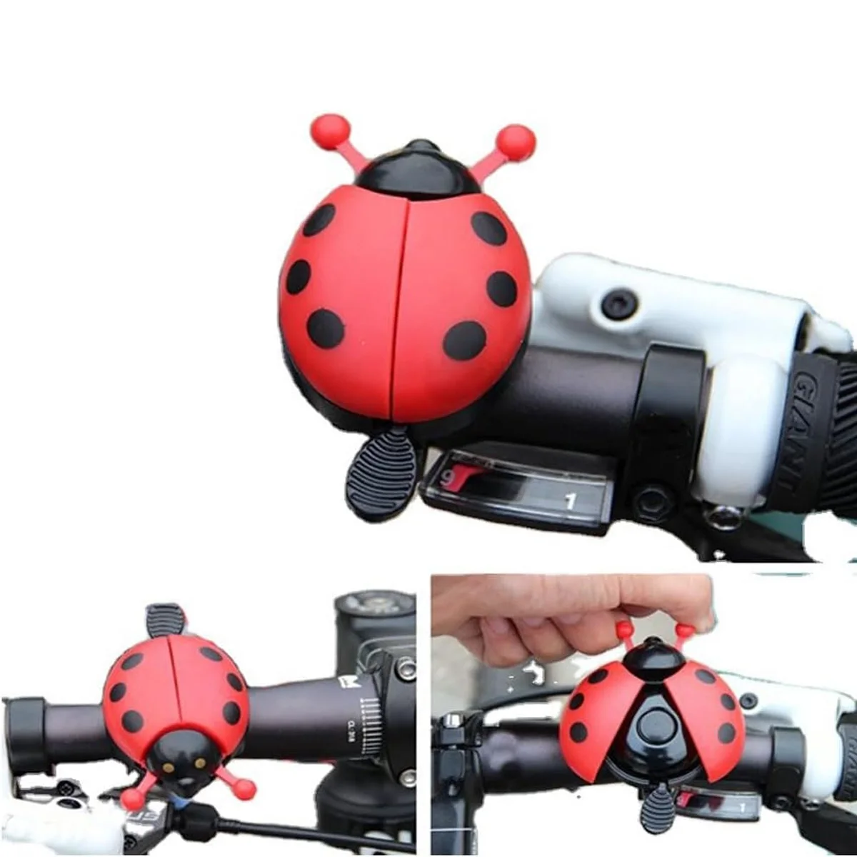 Ladybug Shaped Bicycle Bell Plastic Loud Sound Suitable for Children Adults Sports Outdoor Parts