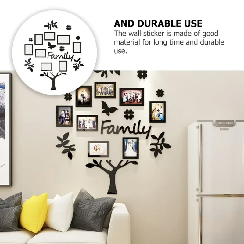 3D Acrylic Family Photo Tree Wall Stickers For Living Room DIY Photo Frame Tree