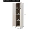 Tall Storage Cabinet Free Standing Floor Storage Tower with Four Shelves and Single Door, for Living Room, Bathroom 3