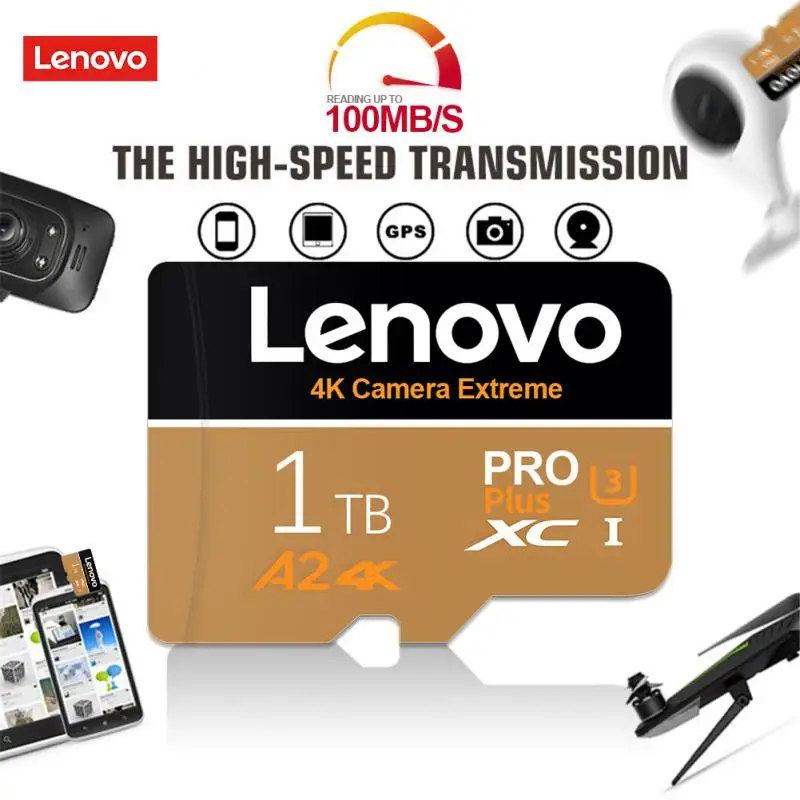 Lenovo Micro Memory Card 1Tb Classe 10 Ad Alta Velocità 2Tb Memory Flash Card Tf Card 256Gb 512Gb Sd Memory Card 128Gb Per Dash Cam