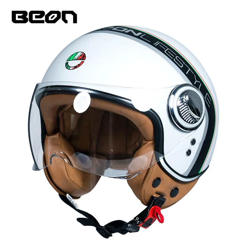 

Safety Open Face Helmet Chopper Bobble Style Vintage Motorbike Helmet 3/4 Jet Casque Casco Moto Leather Capacete Moto Unisex Dot