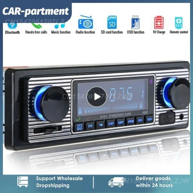 Autoradio Bluetooth-Compatibile Autoradio Stereo Fm Sd Aux Play Retro Autoradio Uscita Audio Lettore Mp3 Per Auto Con Telecomando