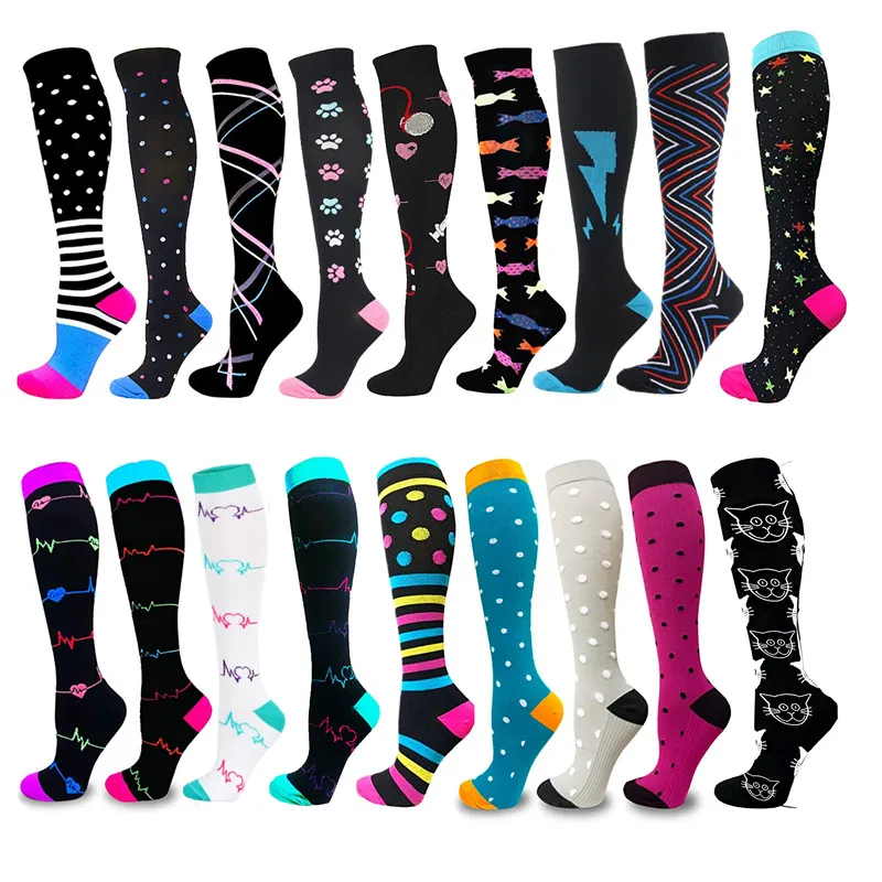Soccer Socks Unisex Compression Stockings Soccer Golf Tube Sport Socks For Varicose Veins Nurses Pregnancy