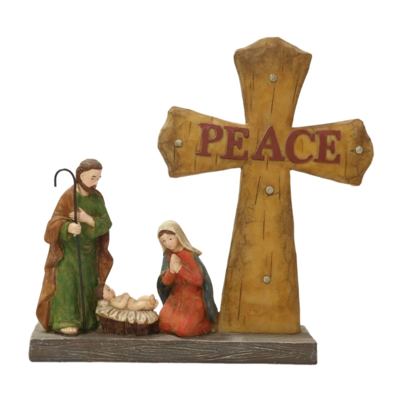 

Christmas Figurine Delicate Peace Nativity Statue Resin Holy Manger Decorations Suitable for Any Occasion or Room