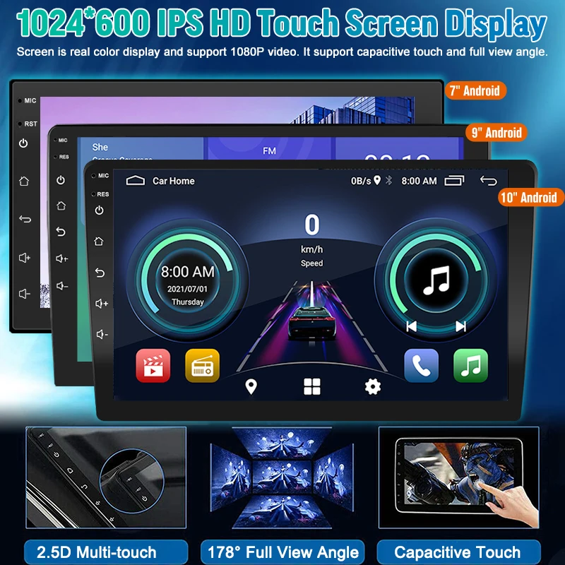 

2 Din 9 Inch Car Radio Multimedia Player 2G+32G Car Radio Navi GPS Autoradio WIFI 5G Bluetooth Wireless Carplay Android Auto