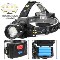 Super Bright Headlamp 3x18650 Batteries Power Bank Mechanic Head Torch USB Rechargeable IPX8 Waterproof Camping Climbing Running
