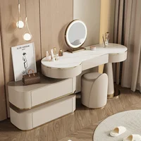 Coiffeuse moderne en bois pour chambre à coucher, meuble de rangement, table de maquillage avec miroir pour chambre principale 3