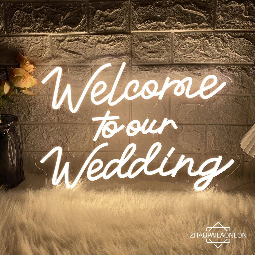 

Welcome To Our Wedding Neon Led Sign Wedding Decoration Wall Hanging Party Room Decor Neon Sign Wedding Night Light USB