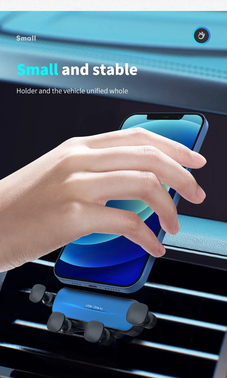 Car mobile phone bracket air outlet gravity support fixed frame navigation car buckle suitable for 4.7-6.7 inch mobile phones phone charging stand