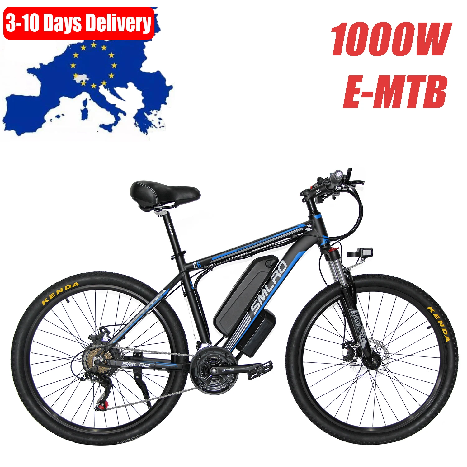 

Electric Mountain Bike 26'' Ebike for Adults 1000W 48V 13Ah Removable Battery 45KM/H Shimano 21-Speed Mountain E-Bike