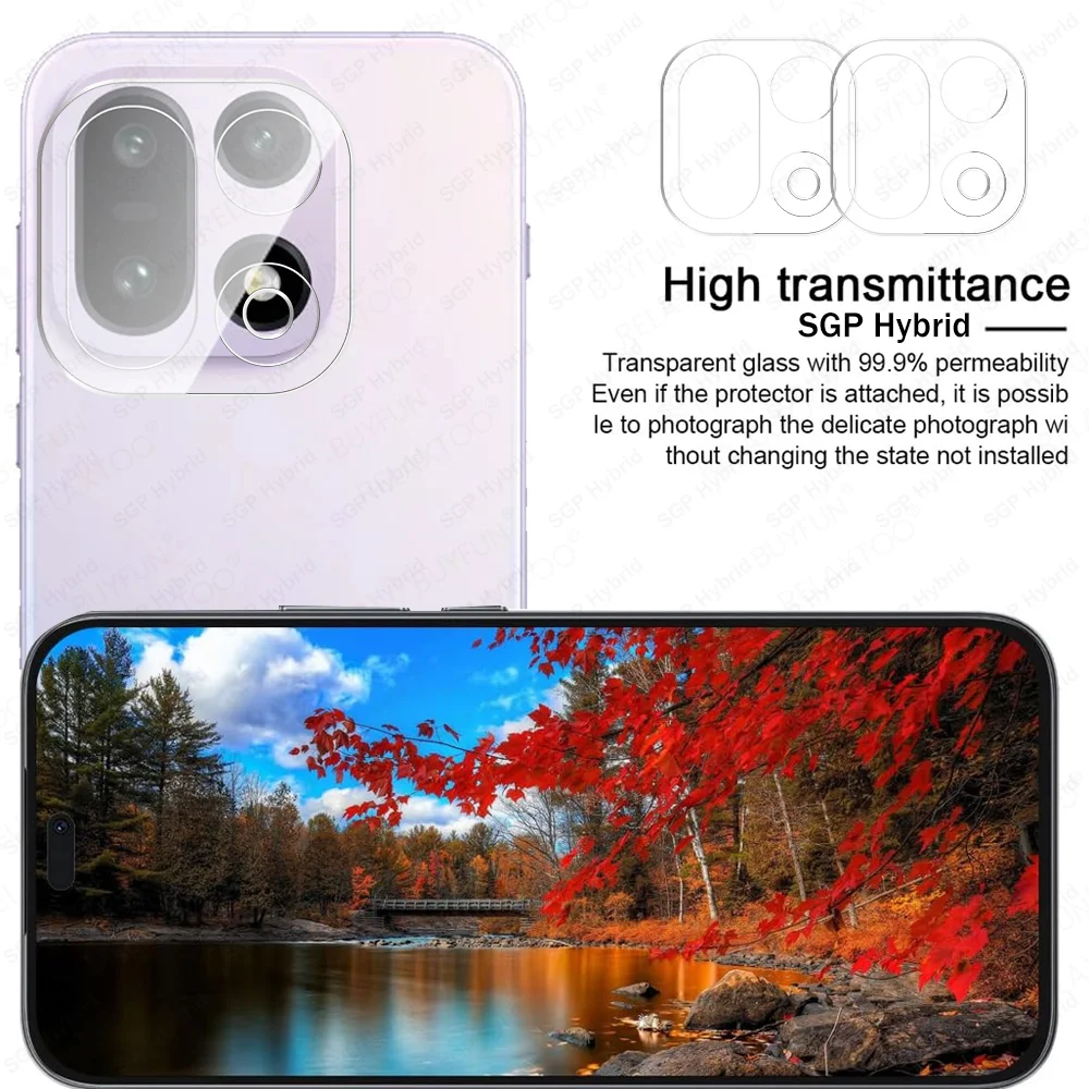 2PCS Transparent Camera Lens Back Cover and 3D Film Protector