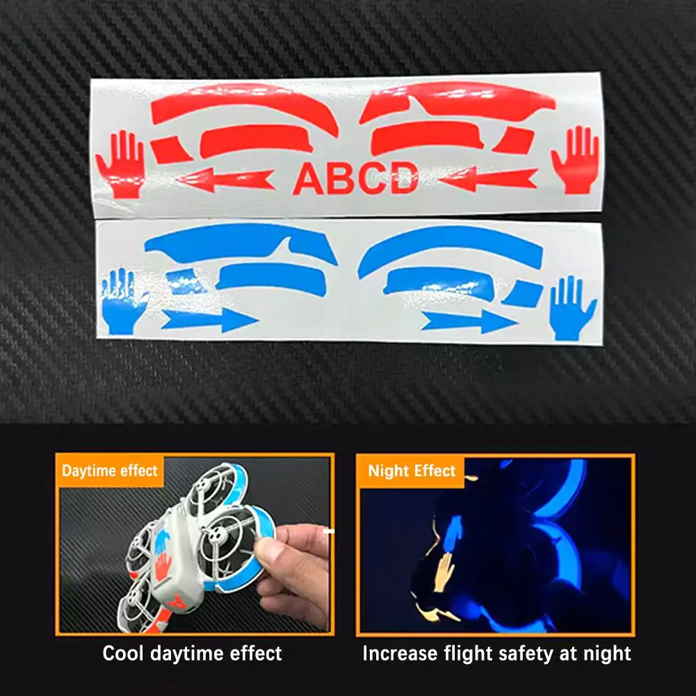 For DJI Neo Colorful Luminous Stickers Waterproof Anti Fouling Drone Color Change Sticker Red And Blue Color Drone Accessories