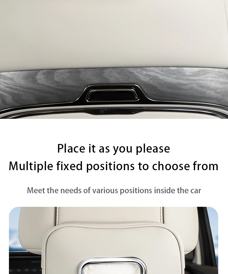 For BYD DENZA D9 Leather tissue bag Seat back sunshade tissue box Tissue storage