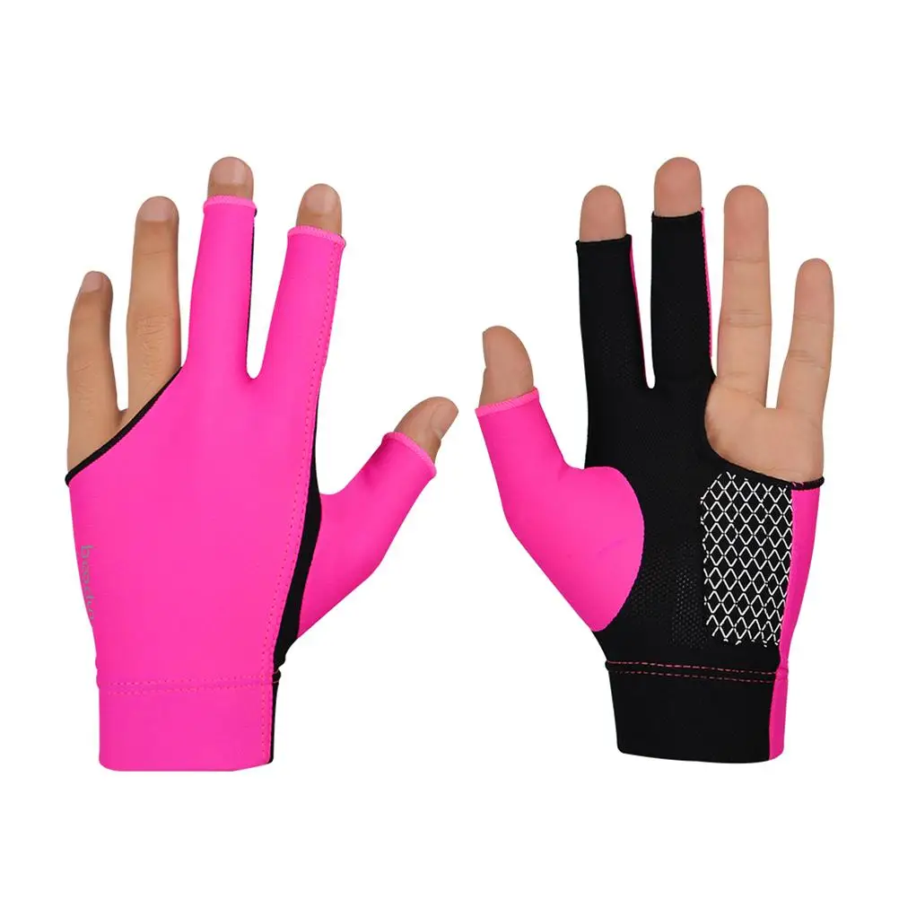 Three Finger Billiards Glove Wear Resistant Anti Slip Sports Cloth Snooker Glove Portable Size Billiard Comfortable