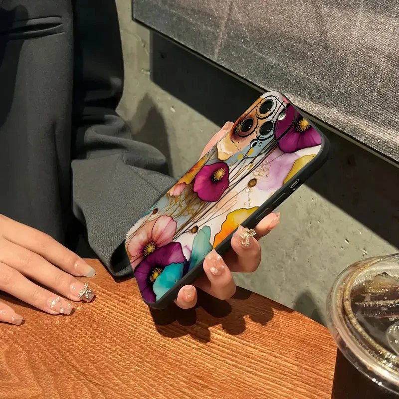 Vintage Floral Pattern Soft TPU Protective Phone Case Cover