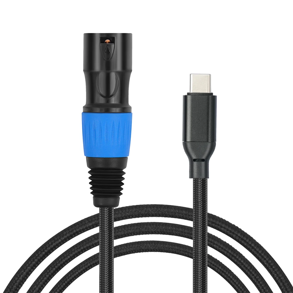 USB C To XLR Cable Plug and Play USB Type C To XLR Male Output Cable USB Type-C Male To XLR Male Connector for Smartphones