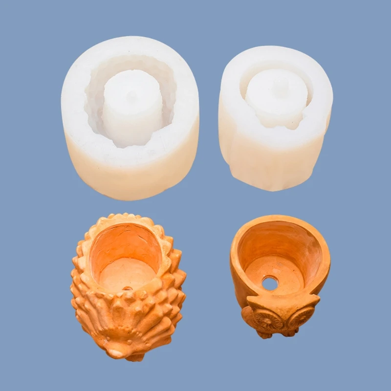 Y4QE Cement Flowerpot Epoxy Resin Mold Plant Pot Silicone Mould DIY Crafts Home Decorations Casting Tool