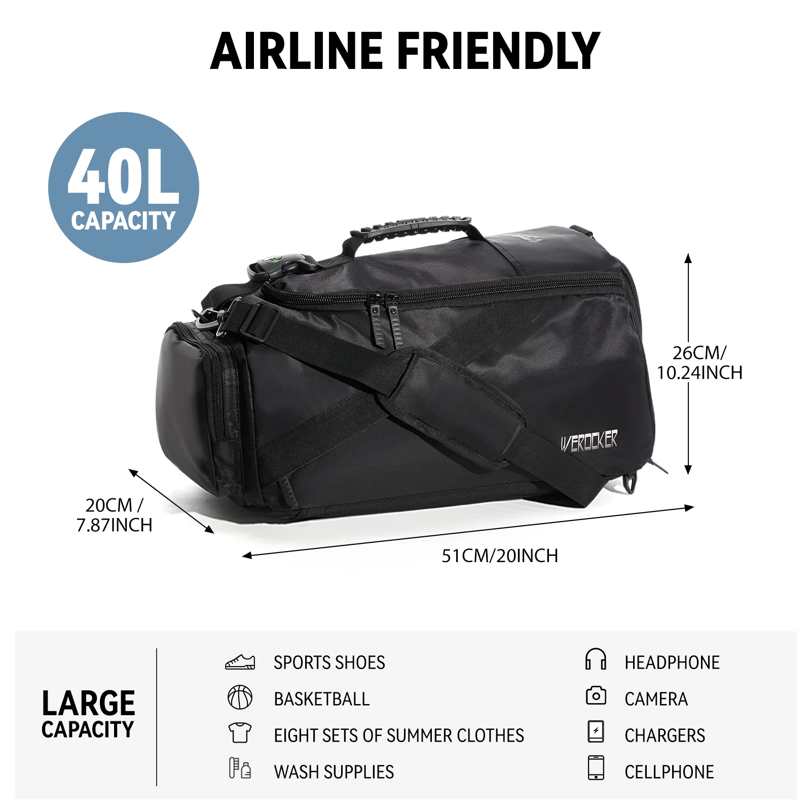 Luxury Design Men Crossbody Bags Fashion Large Capacity Men Travel Backpack Shoulder Bag Messenger Shoe Compartment Fitness Bag