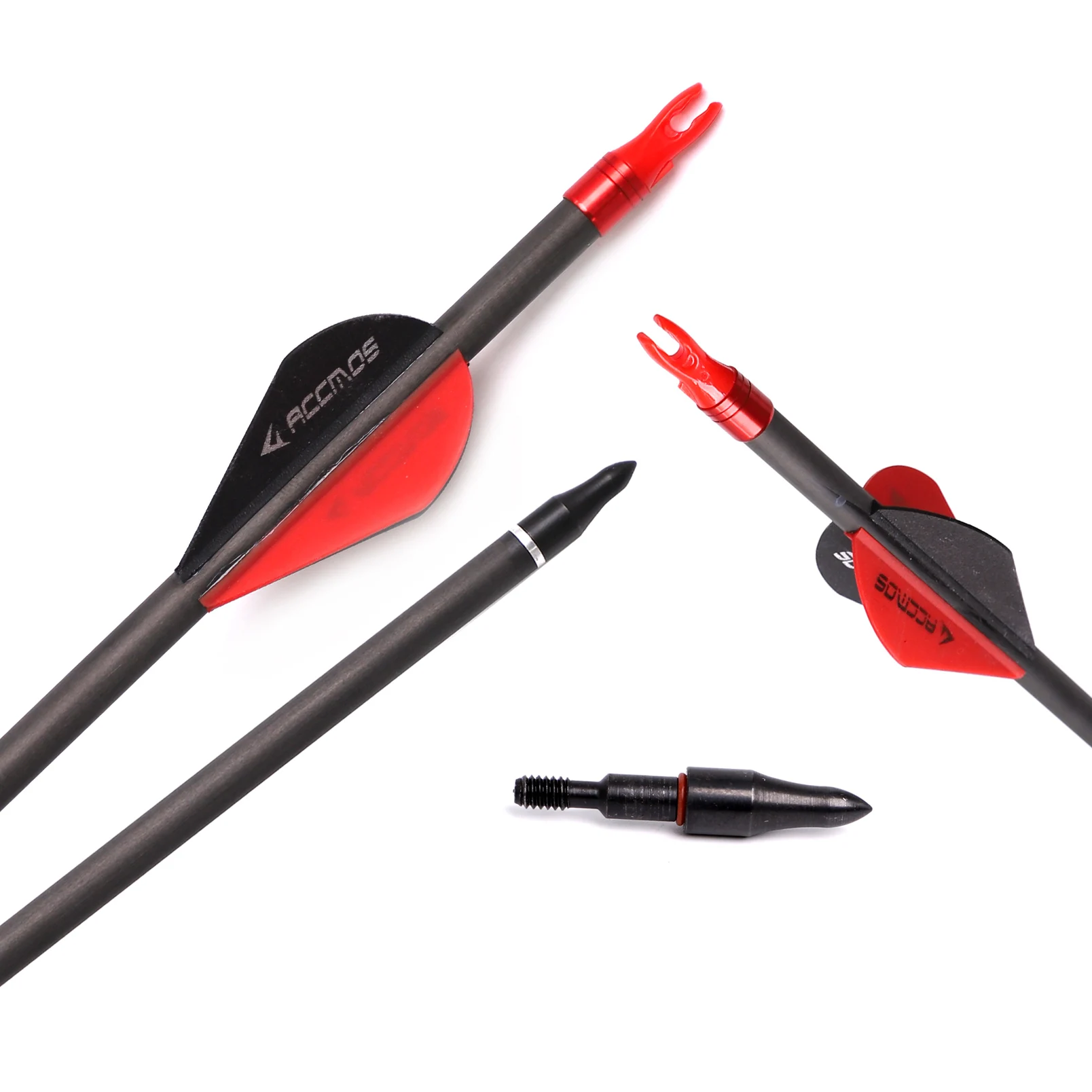 6/12pcs Pure Carbon Arrow ID 6.2mm Shaft 32in Spine 250 300 350 400 500 600 700 800 For Bow Archery Hunting Shooting Training