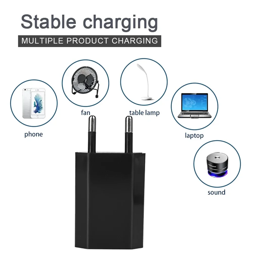 1-3pcs EU Plug 5V 1A USB Wall CellPhone Charger Portable Charging Block Travel Power Adapters for IPhone Samsung Xiaomi Huawei