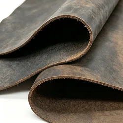 Premium Full - Grain Vintage Oil - Tanned Crazy Horse Leather - 29x31cm (Dark Brown)
