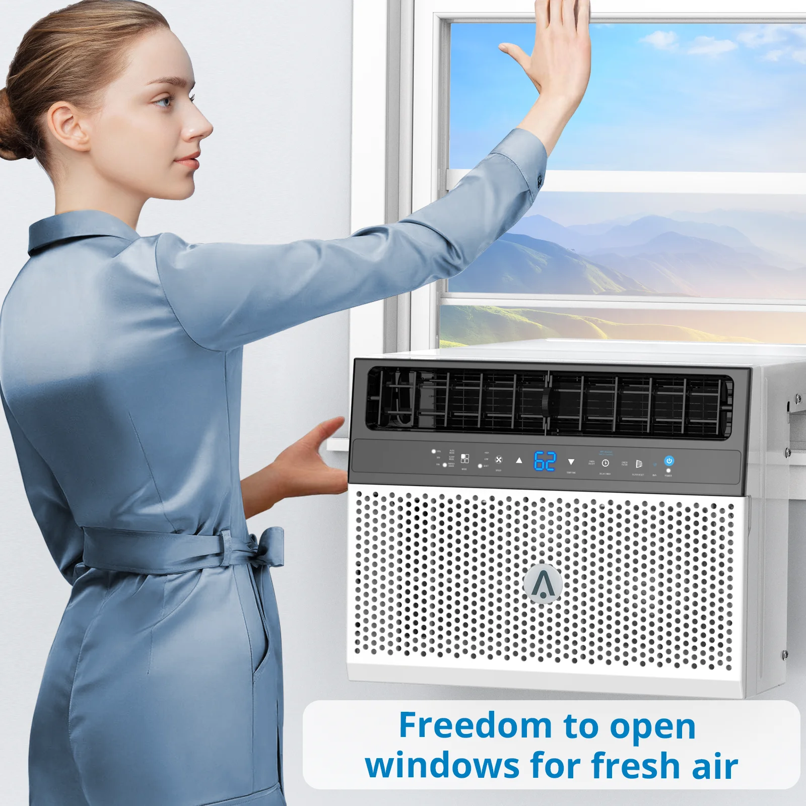 6000 BTU Window Air Conditioner,ac window unit with Washable Filter,Remote Control,Quiet Operation,Cools Up to 269 Square Feet