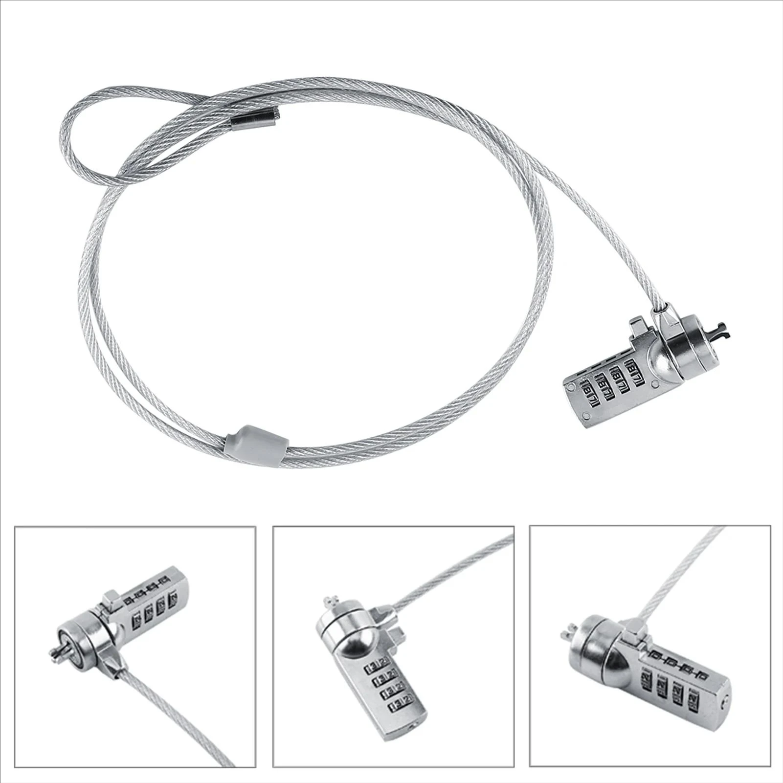 Laptop and PC anti-theft devices, combined security lock, cable chain, 4-digit password