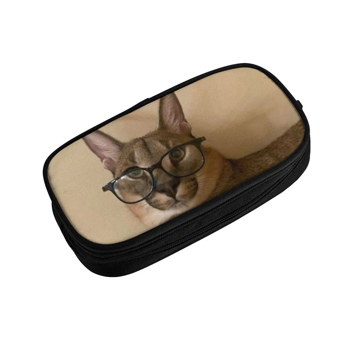 Funny Caracal Cat Floppa Meme Korean Pencil Cases Girl Boy Large Storage Pencil Bag Pouch Students Stationery