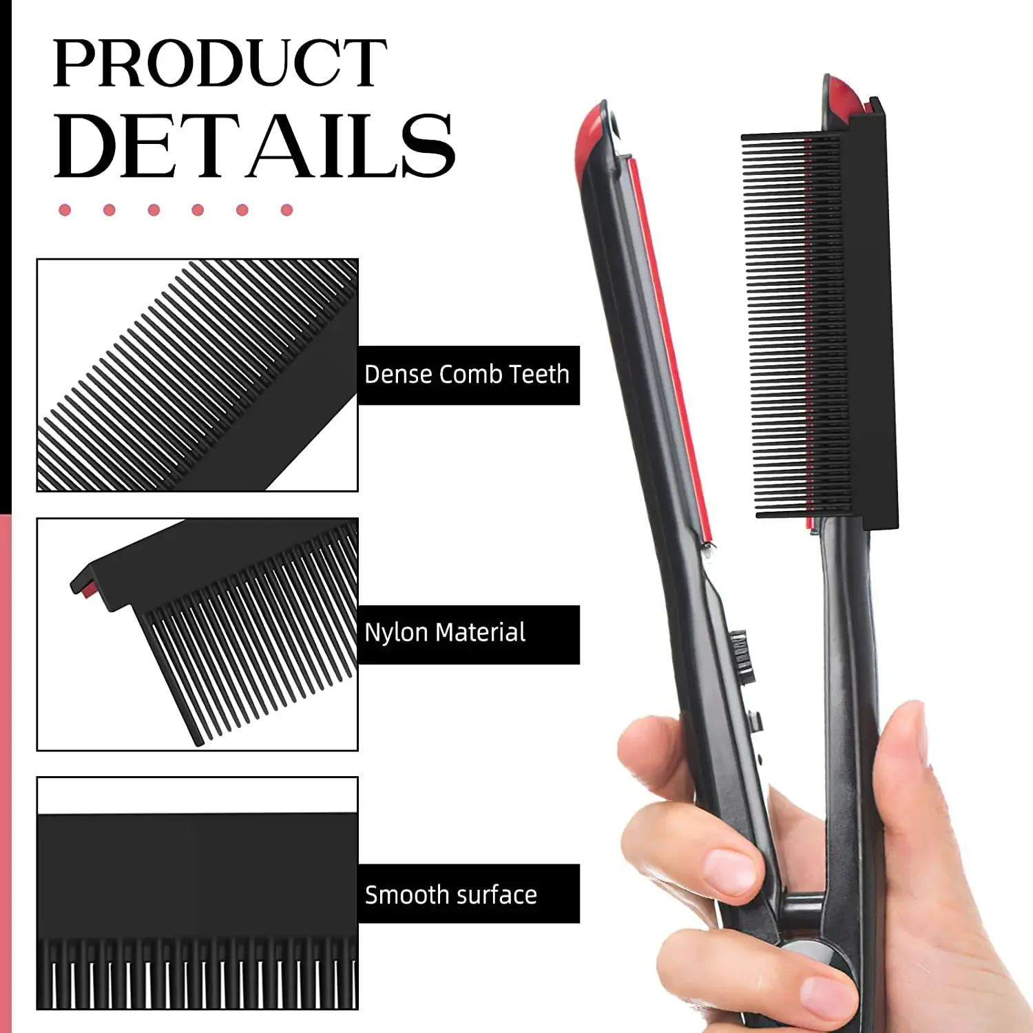 V Typ Waschbar Falten Haarglätter Kamm Friseur Pinsel Kamm Friseur Zubehör Kamm Für Haar Haar Styling Clip Werkzeug – Detail 7