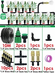 Premium Outdoor Brass Misting Cooling System with Atomizer and Irrigation Nozzles (10Meters Misting KIT)