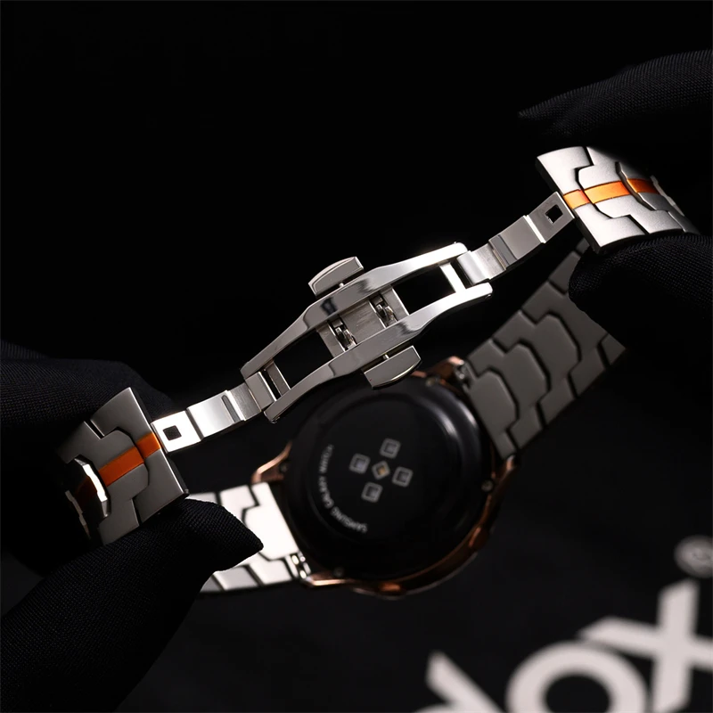 Premium Stainless Steel Watch Band - Elegant Metal Bracelet Strap, 46mm