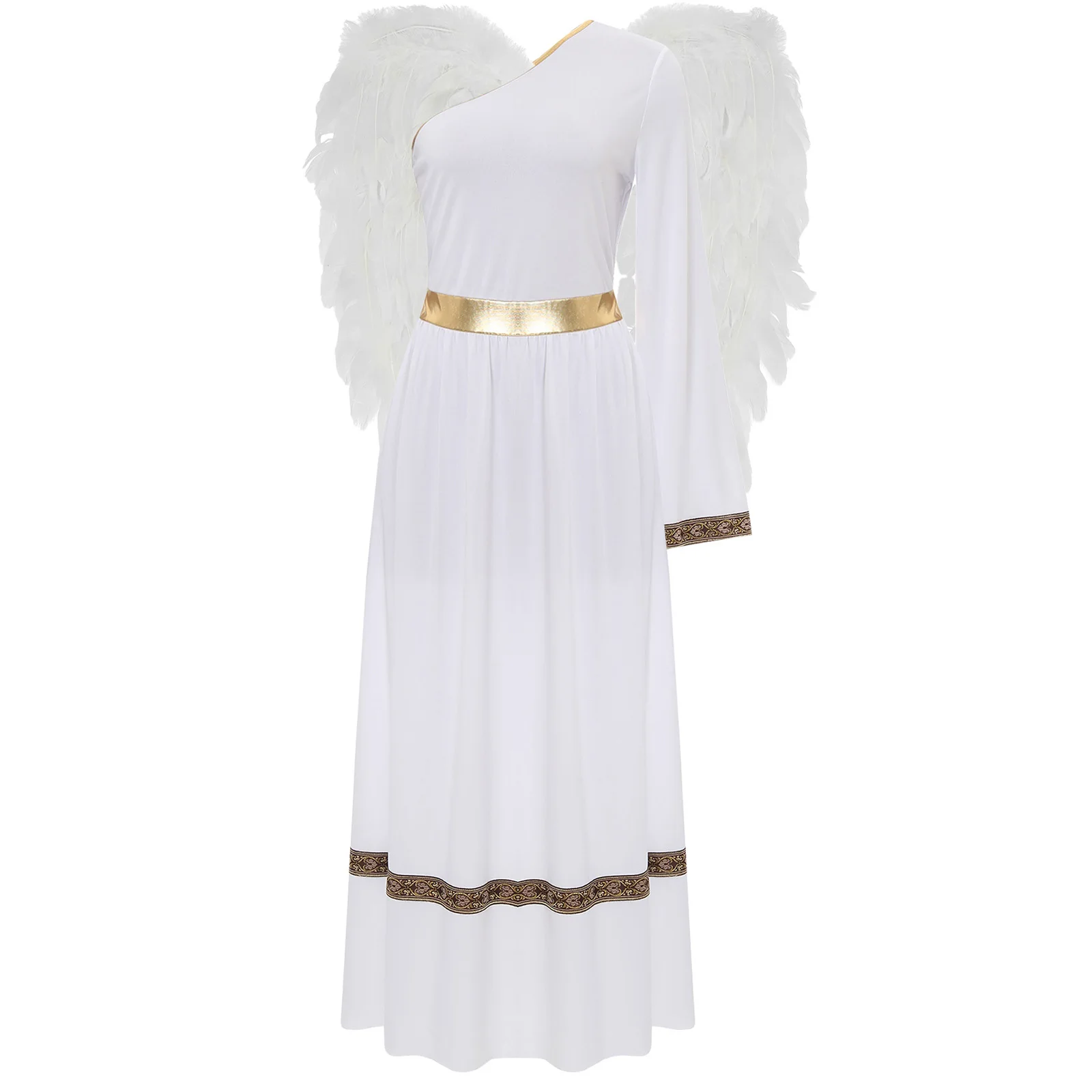 Déguisement Déesse Grecque Femme – Toge Une Épaule avec Ailes – photo 4