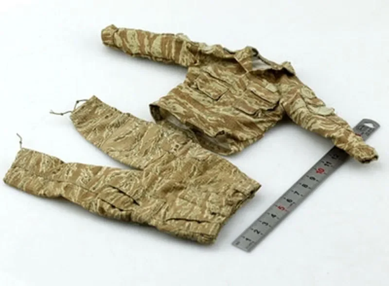 1/6 남성 군인 Gi Joe 전술 의류 전투 군사 유니폼 위장 바지 모자 Kneepad 12in 액션 피규어 바디 장착