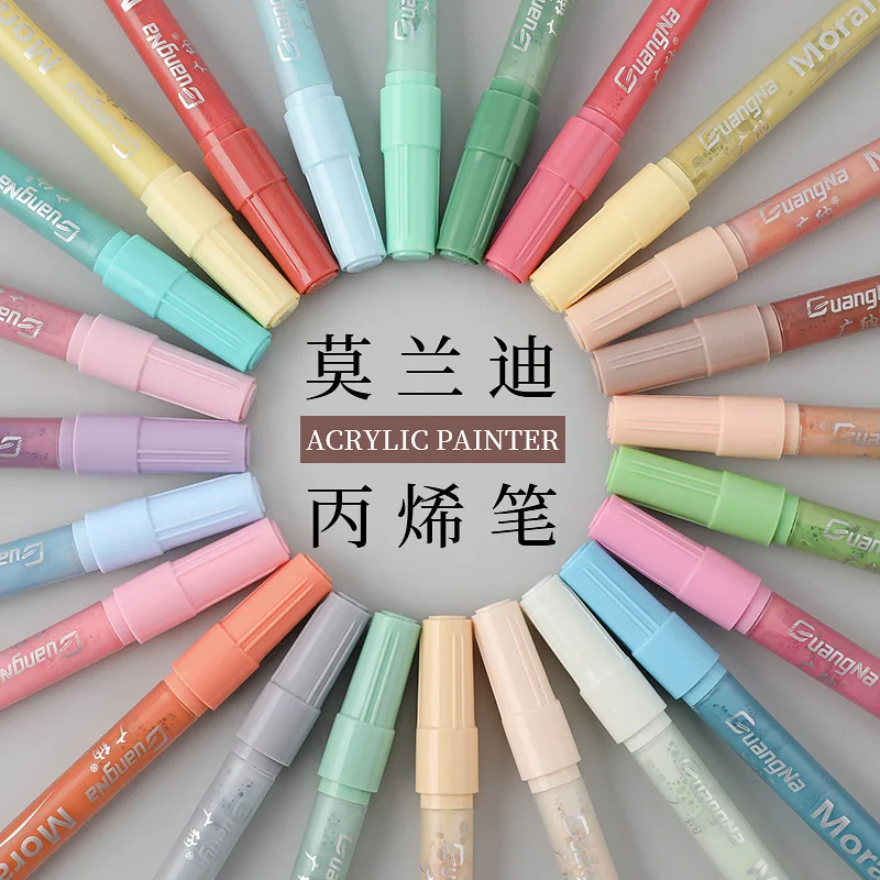 12/24/36/48 Colors Morandi Acrylic Pen Set Drawing Marker Pens Watercolor Pen for Student Artist Manga caneta Art Stationery artsecret acrylic art artist brush 3500s korea importing nylon synthetic hair brass ferrule long wooden handle watercolor paint