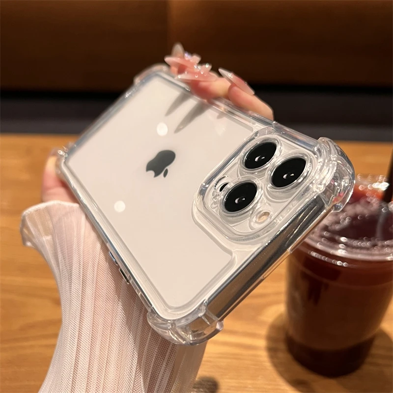 Luxury Shockproof Transparent Case For iPhone 17 Air 16 15 14 13 12 11 Pro Max 16E 7 8 Plus Bumper Cases Cover view 6