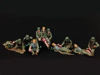 1/72 Resin Die-Cast Character Model GK Medical Soldiers Rescue Soldiers and Wounded Soldiers 11 People Unassembled and Unpainted 1