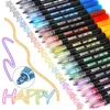 Double Line Outline Pens, Self-Outline Metallic Markers Glitter Writing Drawing Pens For Christmas Card Writing, DIY Art Crafts, 2