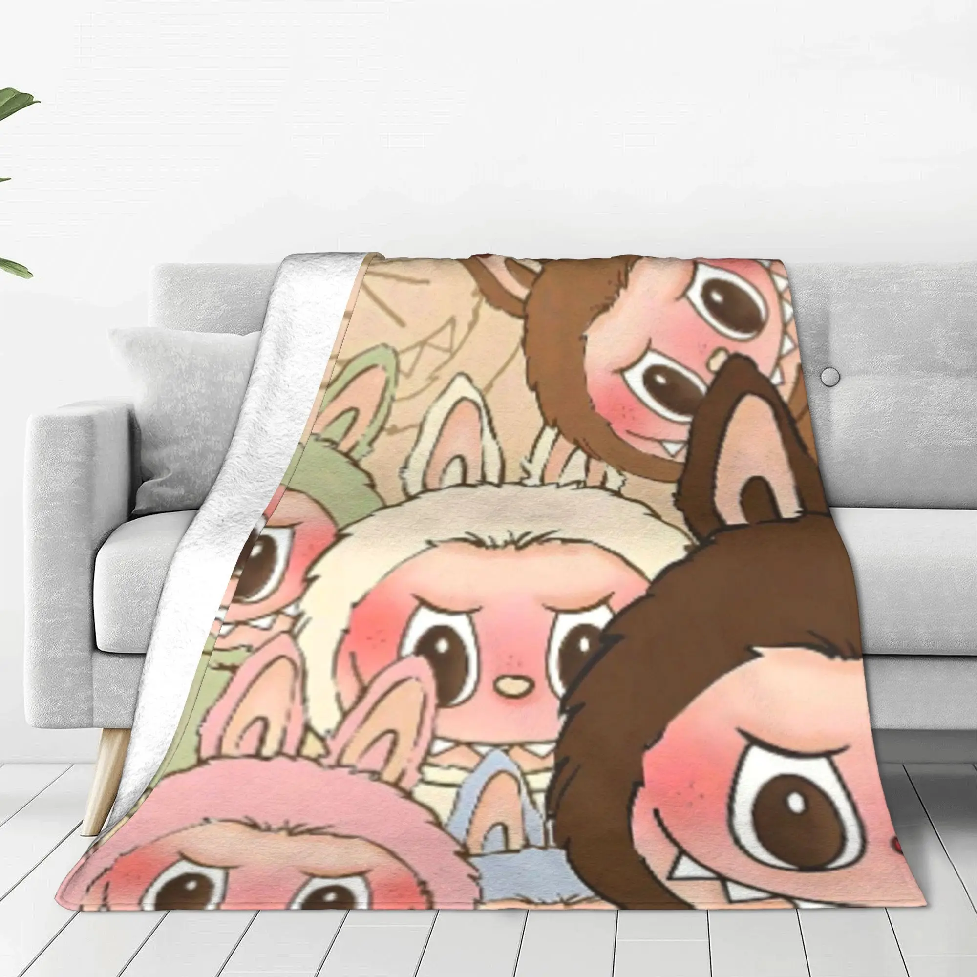 Labubu Blanket Multi-size Cozy and Lightweight Cartoon Throw Blankets for Couch Sofa and Bed 2