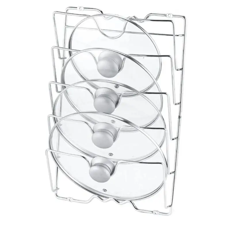 1Pcs Kitchen Accessories Stainless Steel Pot Lid Shelf Kitchen Organizer Pan Cover Lid Rack Stand Holder Dish Rack 3